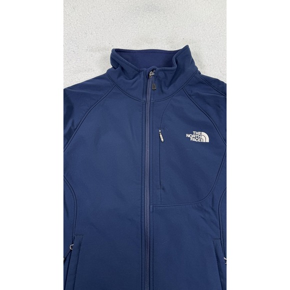 The North Face Softshell Jacket Womens Medium Blue Full Zip Fleece Lined Stretch - Picture 3 of 7